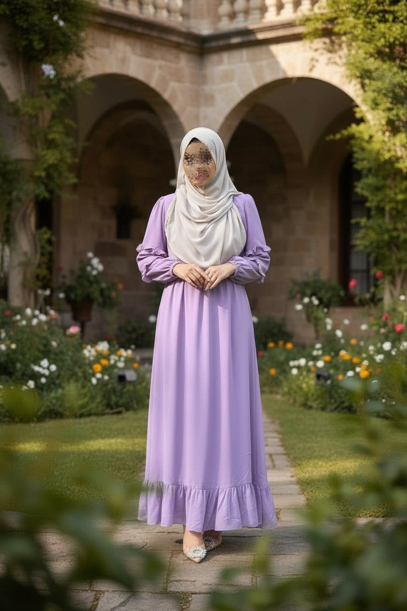The Lilac Ruffle Maxi Dress – Azka The Label