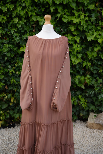 The Blush Pearl Tiered Maxi Dress