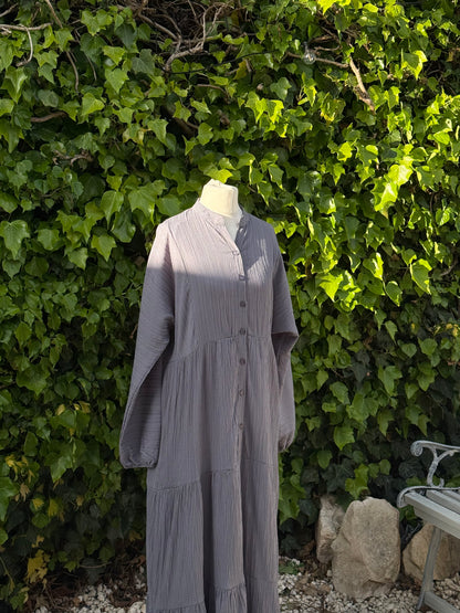 Grey Layered Maxi Dress