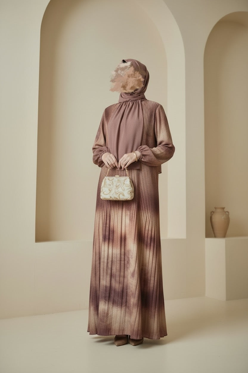 Cloud Pleated Maxi Dress