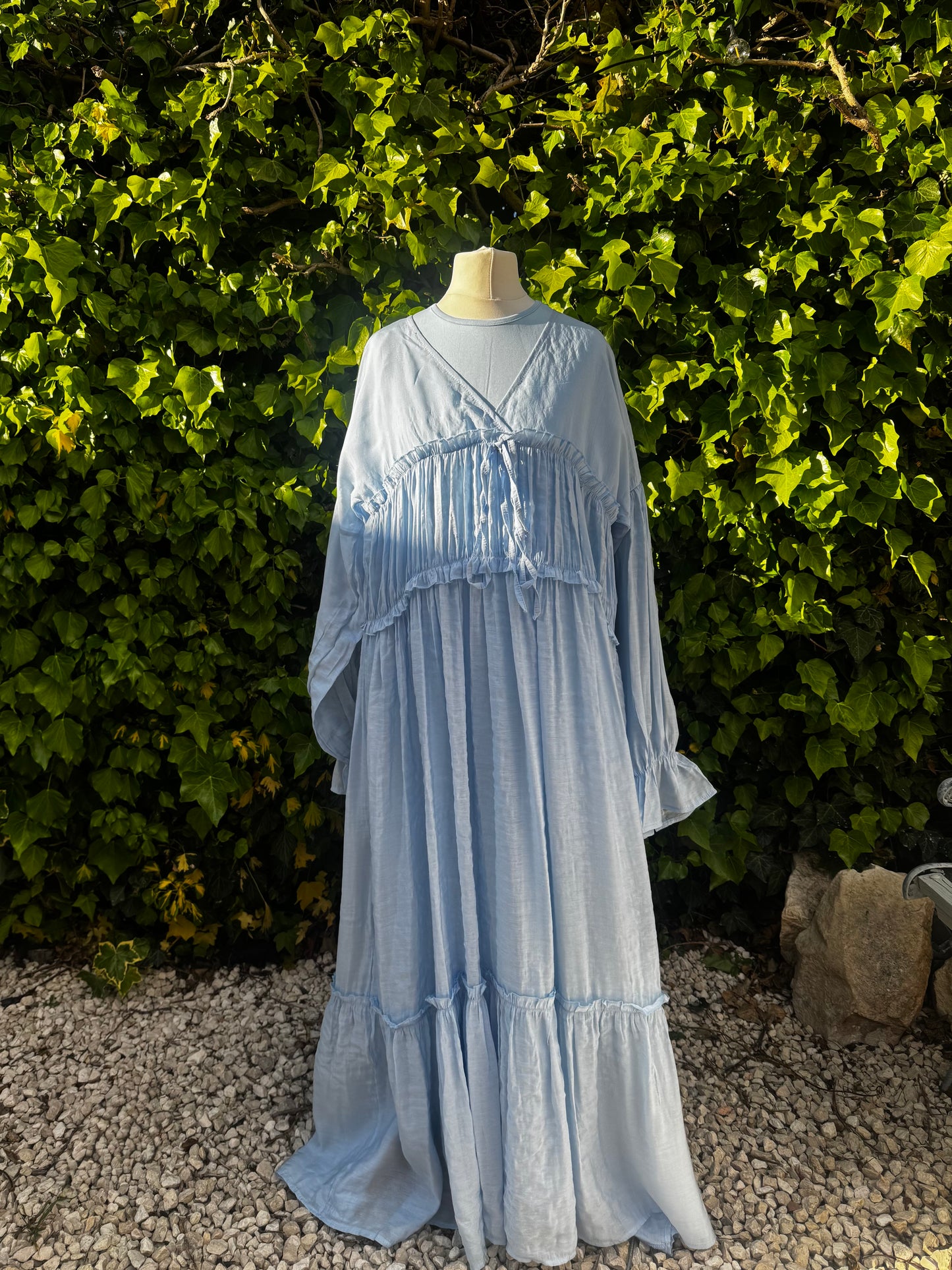 Icy Breeze Linen Maxi Dress and Inner