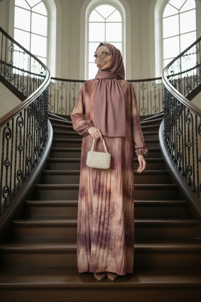 Cloud Pleated Maxi Dress