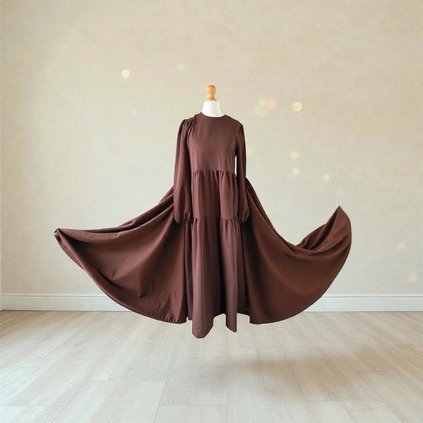 Cocoa Brown Tiered Maxi Dress