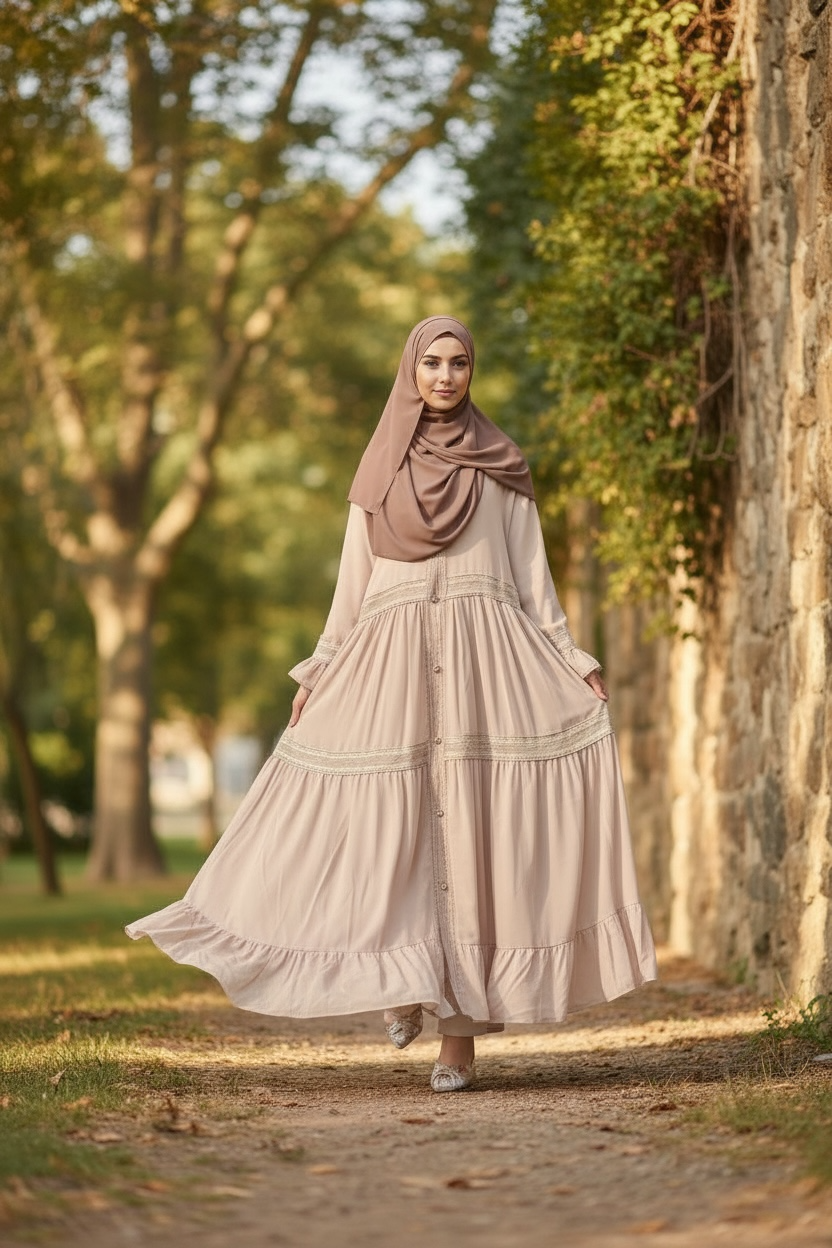 The Nude Tiered Maxi Dress