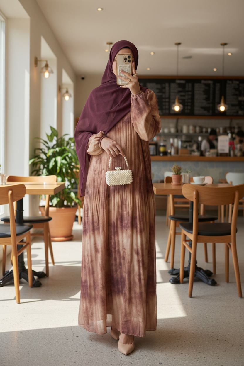 Cloud Pleated Maxi Dress