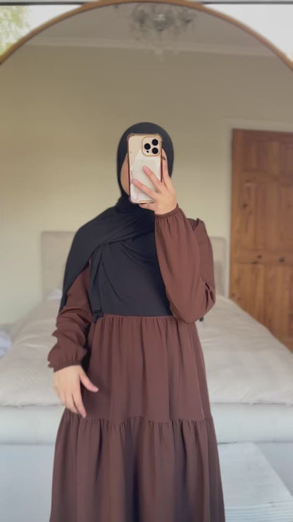 Cocoa Brown Tiered Maxi Dress