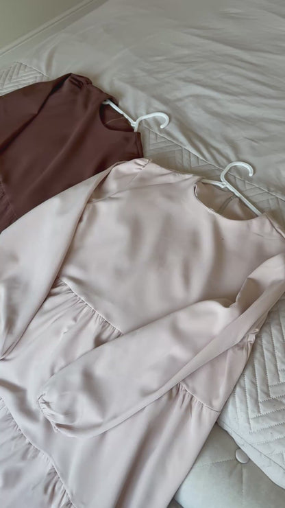 Cocoa Brown Tiered Maxi Dress